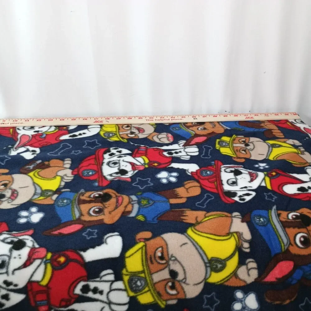 Paw Patrol Fleece Fabric 2018 Licensed Marshall Chase Rubble Navy 1 Yard x 60